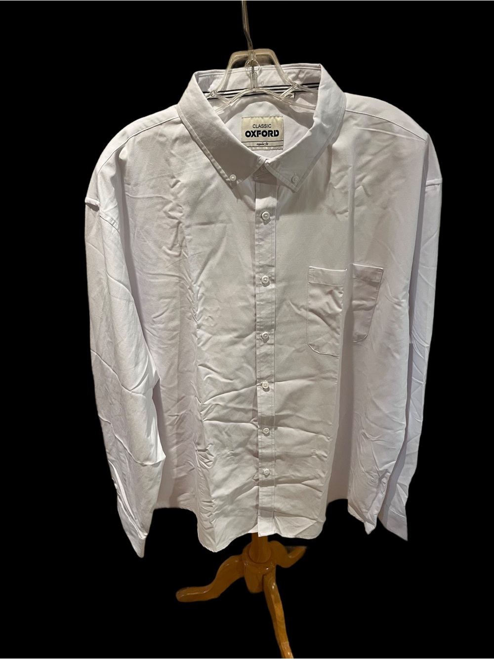 J.VER Oxford Shirt Dress Shirt Button Down Collar White Larger Regular Fit 2X